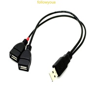 fol Power Data Y Extension Cable USB2 0 Male to Double USB Female Black Power Data Splitter Extension Cable
