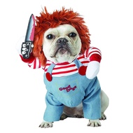 Pet Halloween Costume Dog Clothing Chucky Jumpsuit Dog Deadly Doll Cosplay Funny Party Costume Dog C