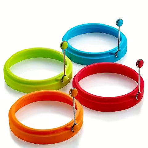 Silicone Egg Ring, Fried Egg Ring, Multicolor Egg Ring Mold for Frying Eggs and Egg Mcmuffins, Round