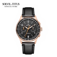 Solvil et Titus Modernist Chronograph Quartz in Black Dial and Black Leather Strap Men Watch W06-03276-009