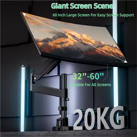 “H9” 32-60 inch Office Monitor Stand Robotic arm desktop heightening rack Screen Rotate Aluminum Cla