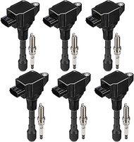 Set of 6 UF550 Ignition Coil Pack and 1406 Spark Plugs Compatible with Nissan Altima Maxima Murano P