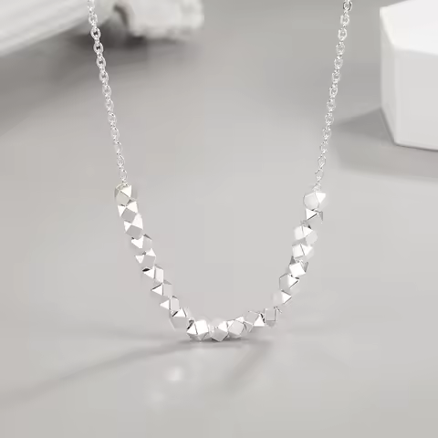 Vintage 925 Sterling Silver Irregular Bead Necklaces For Women Luxury Elegant Jewelry Wholesale Mone