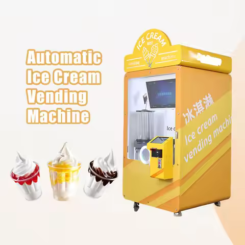 Upgrade Soft Ice Cream Self Serve Vending Machine Commercial Automatic Soft Ice Cream Vending Machin
