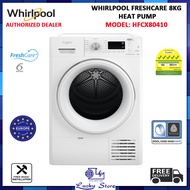 (BULKY) WHIRLPOOL HFCX80410 FRESHCARE+ 8KG HEAT PUMP DRYER , 6TH SENSE TECHNOLOGY,INVERTER MOTOR, EASY CLEAN CONDENSER, 5 TICKS,FREE DELIVERY