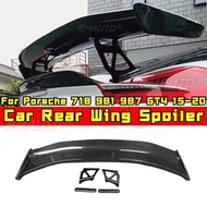 premium-For 718 981 987 GT4 Car Rear Trunk Spoiler Wing Real Carbon Fiber For Porsche 718 981 987 GT