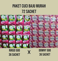 72 Sachet Downy 500an 36 sachet + Rinso cair 500an 36 sachet