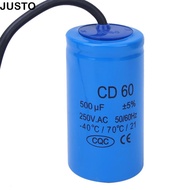 JUSTO CD60 Start Capacitor, 500uF 250VAC CD60 Run Capacitor, Durable Wire Included CD60 Run Start Ca