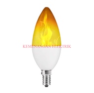 LAMPU BOHLAM EFEK API 5W LED CANDLE FLAME EFFECT BULB CAFE 5 W WATT E14 OBOR