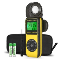 Digital Lux/Foot Candle Light Meter, AIOMEST Illuminance Lumen Tester 0.01~400,000 Lux, Handheld Lux