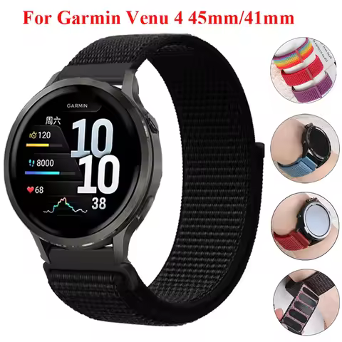 For Garmin Venu 4 45mm 41mm Nylon Loop For Garmin Venu 3S/Venu 2S Forerunner 55 158 970 965 255 265 
