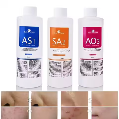 3PCS AS1 SA2 AO3 Small Bubble Aqua Peeling Solution 400ml Oxygen Dermabrasion Facial Cleaning Blackh
