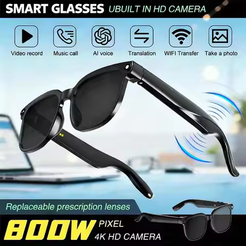 New Women Smart Glasses Video Record Camera BT Call Music Playback Language Translation Music Androi