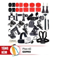 Bộ phụ kiện GOPRO SJCAM 43 in 1 cao cấp POPO + FREE 1 phao nổi