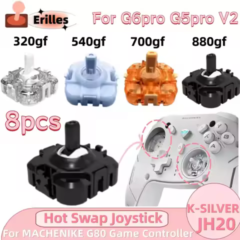 8Pcs Hall Hot Swap Joystick For MACHENIKE G6pro G5pro V2/Thunderobot G80 Game Controller JH20 Hall J