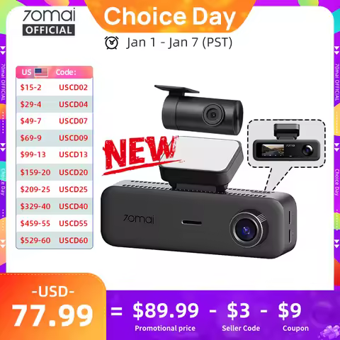 70mai t800e 3-Channel Front 4k + rear 1080p + interior 1080p HDR supercapacity GPS WiFi 6 70mai t800