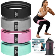 Resistance Bands for Working Out with Guide, 4 Workout Bands for Women & Men, Fabric Exercise Bands 