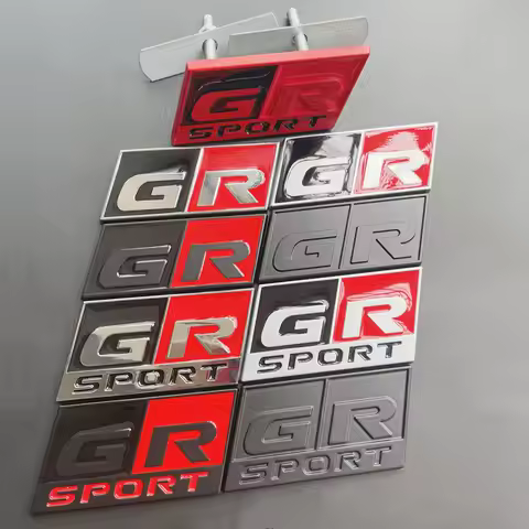 3D Metal GR Logo Car Front Grill Emblem Trunk Badge For Toyota Yaris CH R RAV4 Corolla Revo Hilux GR