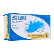 Assure Blue Soft Nitrile Powder-Free Gloves Assorted (100s)