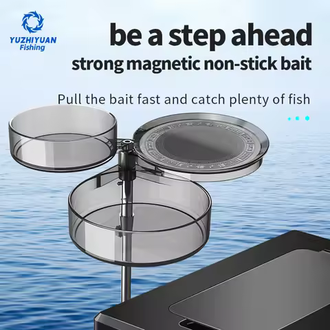 Fish Bowl Bait Plate 3in1 Bait Tray Basin Fish Food Box Bowl Strong Full Magnetic Lure Storage Box F