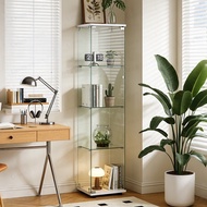 Single Door Transparent Glass Cabinet Hand-Made Trophy Display Cabinet Living Room Sofa Side Cabinet