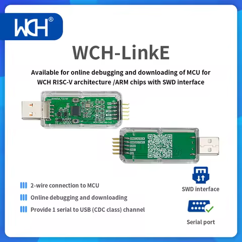 WCH-LinkE Online Download Debugger Support WCH RISC-V Architecture MCU/SWD Interface ARM Chip 1 Seri