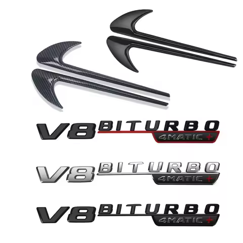 2Pcs Door Side Sticker Fender Trims Door Wing Vent Marker Sticker for Brabus Mercedes Biturbo AMG C4