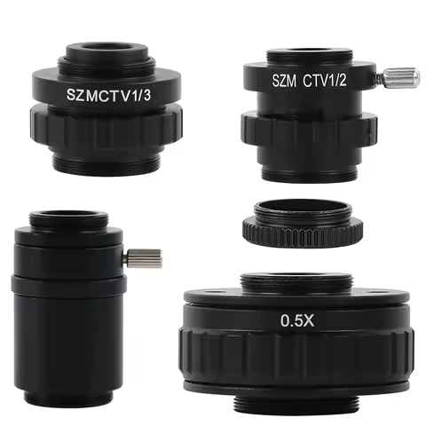 1/2 1/3 1X Adapter 0.3X 0.5X C Mount Lens with C CS Simul Focal Ring for SZM CTV Trinocular Stereo M