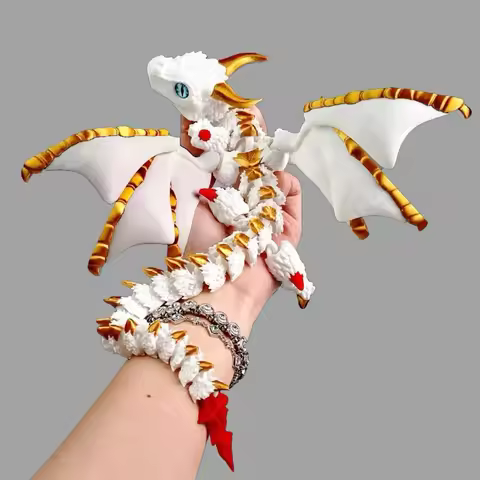 New 3D Printed Wyvern Dragon with Wings Simulation Model Gift Articulated Dragons Fidget Dragons Des