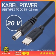 OOTDTY Kabel Power USB Type C to DC 5.5x2.5mm Charger Router CCTV 97cm - PA12M Original 99 Square