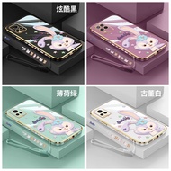 case Vivo Y17S V29 5G S17 Pro Y27 4G Y35+ Y78 5G Y36 4G Y36 5G V17 Pro Straight edge 90 degree electroplated mobile phone case cartoon rabbit camera protective soft shell