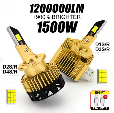 D1S D2S D3S D4S LED Headlight Bulbs For Car Light 1500W Plug&Play 1200000LM 6000K White Light Lifesp