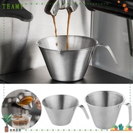 TEAMY Measuring Cup, Spout Scale Pitcher Cup, Espresso Stainless Steel Ergonomic Handle Frothing Pit