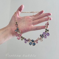 Medieval Retro Colorful Flower Enamel Necklace 2025 Niche Light Luxury Exquisite High-End Clavicle C