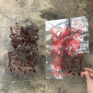 馬年開運門神春聯/官升三級與中醫八法寶門神/左右一對/賽璐璐片