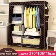 LG Lemari Pakaian Kain Portable Dengan Penutup Dan Ritsleting Lemari Kain Plastik Portable Import 2