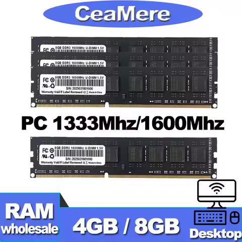 CeaMere DDR3 1~50 PCS Desktop Memory, 4GB/8GB, 1333MHz/1600MHz, PC Memory Module, 240PIN, 1.35V/1.5V