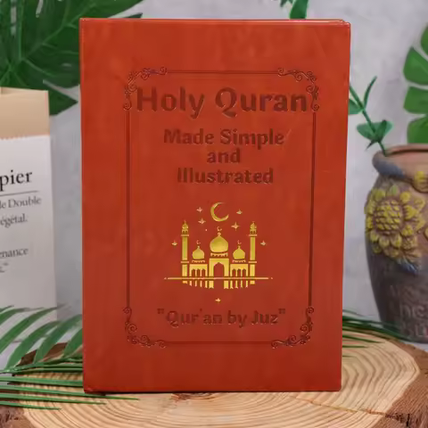 Holy Quran Made Simple and Illustrated, Quran by Juz Faux Leather Cover Islamic Religious Learning B