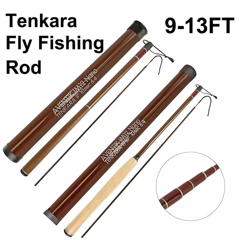 Aventik Tenkara Fly Fishing Rod 9-13ft, IM12 Nano Carbon 6:4 Action with Quality Carbon Tube