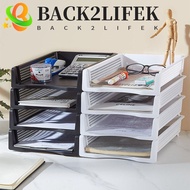 BACK2LIFEK Stackable File Rack, Desktop Organizer Papers Rack A4 File Storage Tray, Fashion Laminate