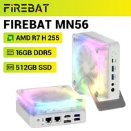 FIREBAT Mini PC, AMD Ryzen 7 H 255, AMD Radeon 780M graphics card, MN56, white.