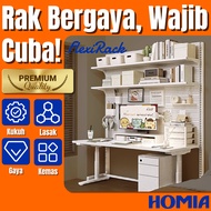 [ 2025 Premium ] Standing Pegboard Rak Besi Putih Minimalis Adjustable – Gaming/ Bilik Tidur/Office