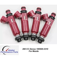 New 4 PCS Fuel Injector E25 E85 For Mazda MX-5 MX5 Miata 323 3 1.8L MK2 F4N5 DENSO 195500-3310 หัวฉ