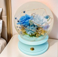 藍芽音響/藍芽喇叭/永生花夜燈/玻璃盅/花藝/乾燥花/送禮