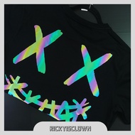 国潮 RICKYISCLOWN RIC小丑反光镭射短袖(男女同款)/ RICKY IS CLOWN Reflective Smiley Oversize T-Shirt(Unisex)