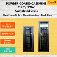 2'X5'// 2'X6' FULL BLACK Powder-coated Tingkap Casement Grille Hitam Cermin Hitam🔥READY STOCK✅FREE S