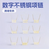 1.27 European American Cross-Border Angel Number Necklace 111-999 Stainless Steel Pendant Simple Ver