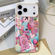 Travel 1pc Fashionable Personalized Pink Globle Map Mosaic Pattern Litchi Texture Waterproof Shockpr