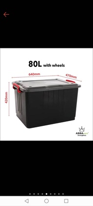 Abbaware 80L storage box with wheels