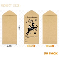 Christmas Kraft Crash Envelopes 2.88 x 6.5 Inch Money Envelopes for Cash Gift Money Holder Card and 